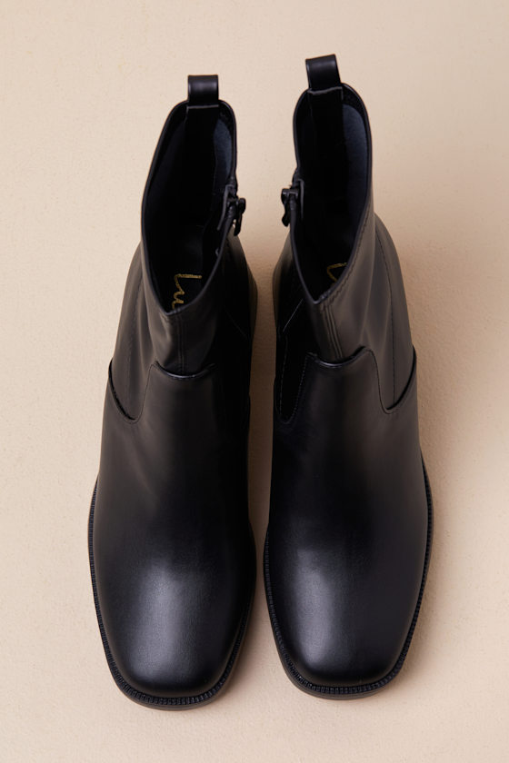 Lulus Harrington Black Platform Ankle Boots In Black