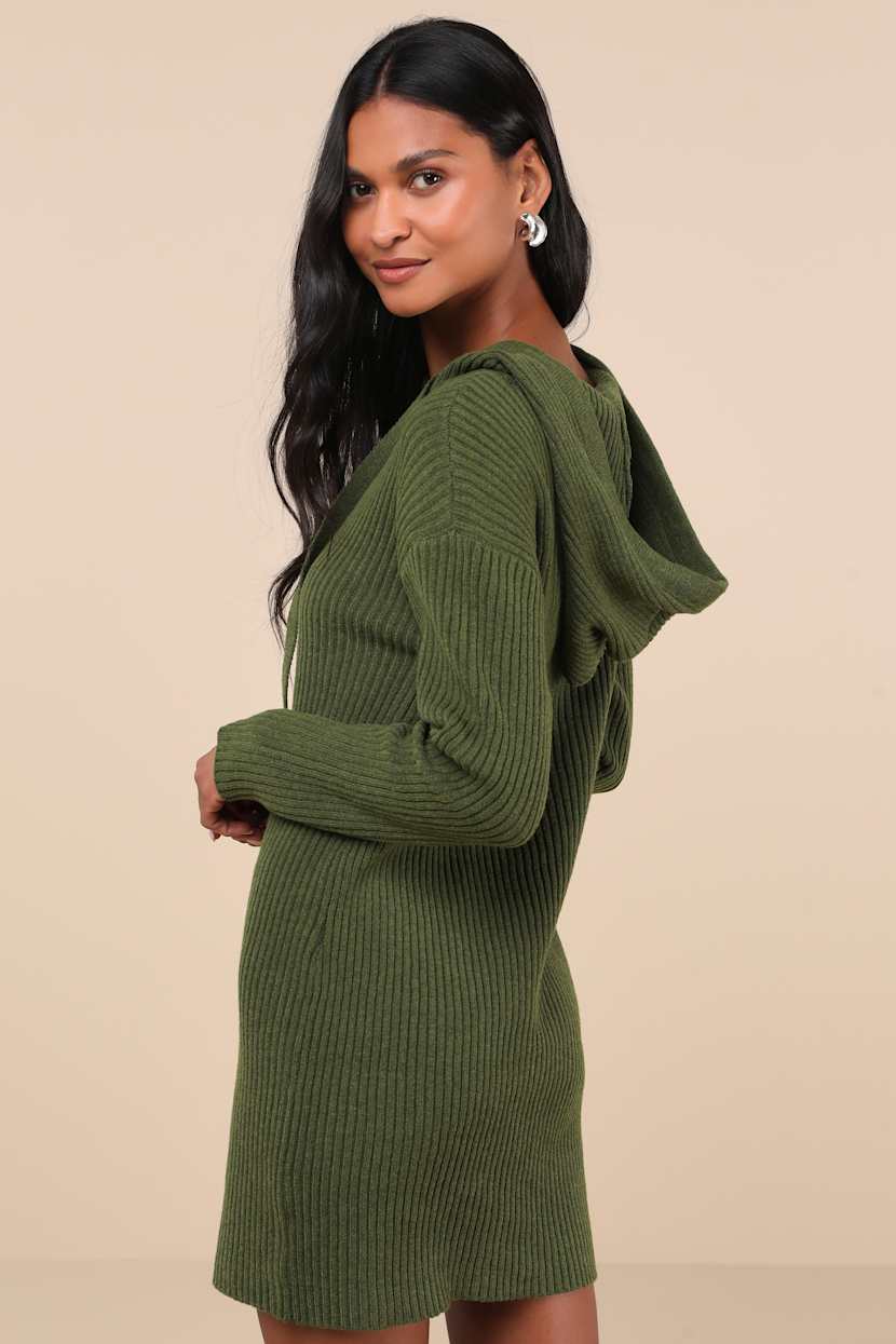 olive green hoodie dress Women's Hoodie Dress main image 0