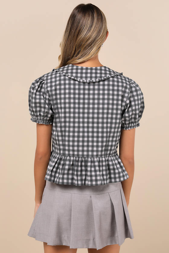 Talora Black Gingham Tie-Front Top 3