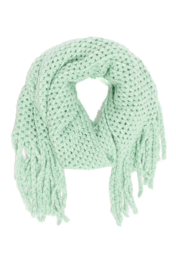 Pretty Mint Scarf Green Scarf Knit Scarf 13.00 Lulus