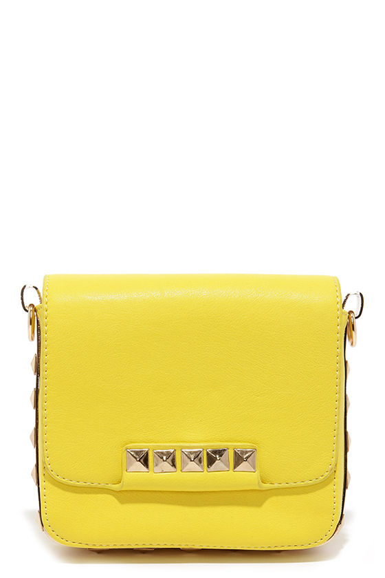 Cute Yellow Purse - Crossbody Purse - Studded Yellow Purse - $32.00 - Lulus