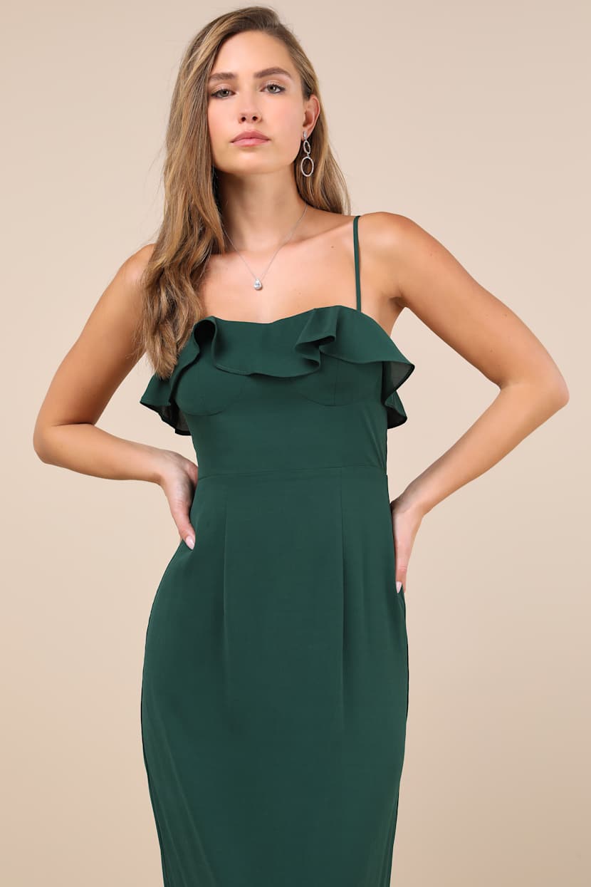 Green Tiered Maxi Dress - Bustier Dress - Green Sleeveless Dress - Lulus