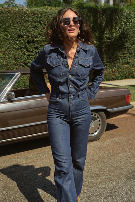 Levi s Western Jumpsuit Dark Wash Jumpsuit Denim Jumpsuit Lulus