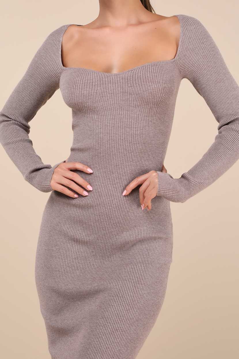 grey fall dress Lucia Grey Dress- Pre Fall Soft Linen-Tweed Look
