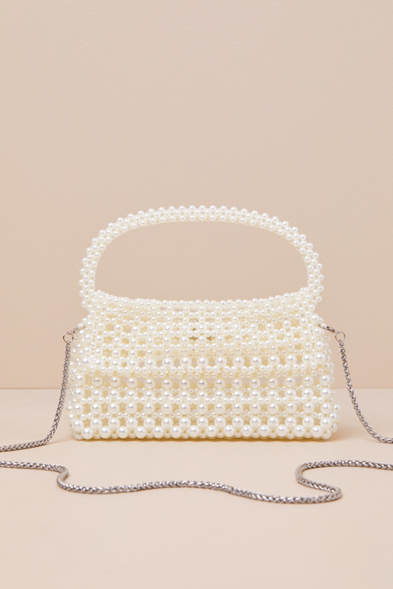 Dolve Vita Elloise - White Pearl Handbag - Bridal Mini Handbag - Lulus