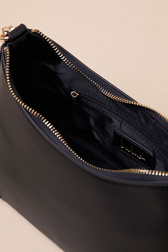 Lulus Charismatic Charm Black Chain Strap Shoulder Bag In Black