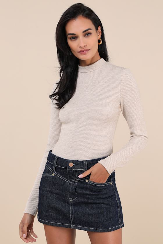 Over the Moon Dark Wash Denim Micro Mini Skirt 3