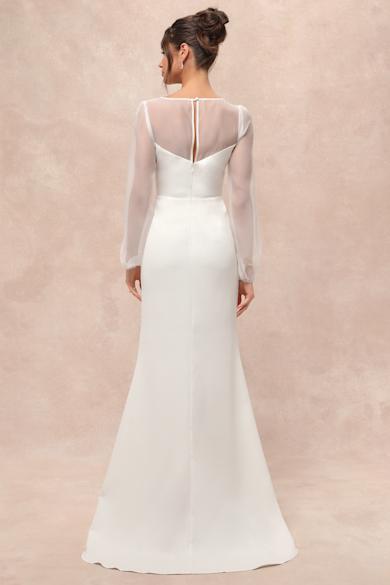 long sage green dress A Line Cowl Neck Tie Straps Sage Green Prom Dresses with Split US2 / As Picture