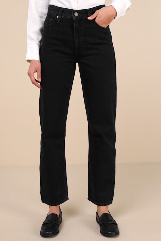 Levi's Dad Black Denim High Rise Jeans In Black