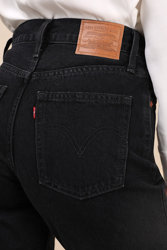 Levi's Dad Black Denim High Rise Jeans In Black
