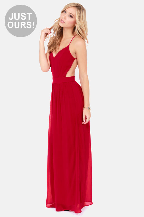 lulus red maxi dress