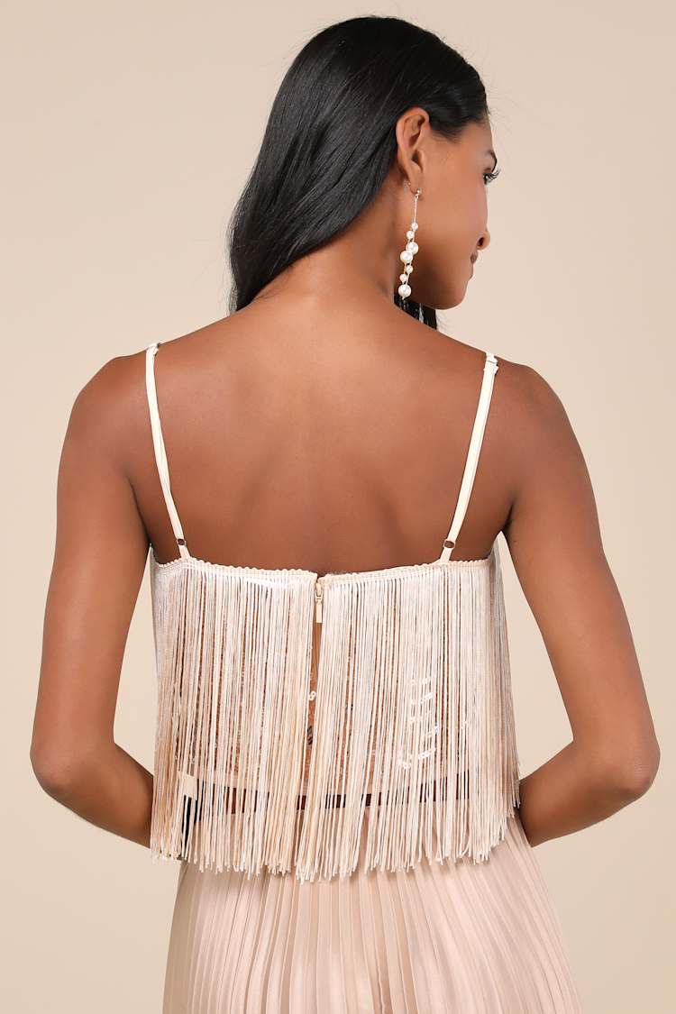 get in the groove champagne sequin fringe bodycon dress Lulus + Get in the Groove Champagne Sequin Fringe Bodycon Dress