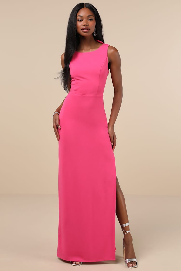 strapless open back dress Pink Spring Dress main image 1