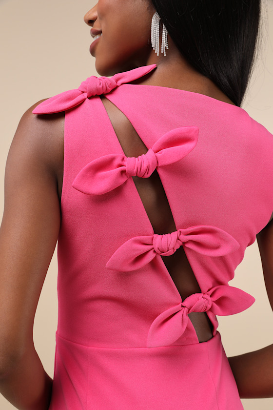 Hot Pink Maxi Dress Bow Cutout Maxi Dress Column Maxi Dress Lulus — free download