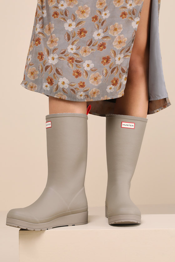 Play Tall Medium Natural Shearling Mid-Calf Rain Boots 1