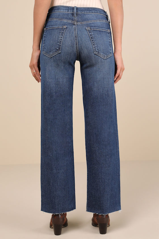 Trending Intention Dark Wash Slim Palazzo Jeans 5
