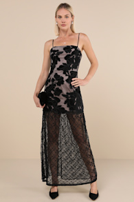 Zara Black Convertible Lace Maxi Dress 3