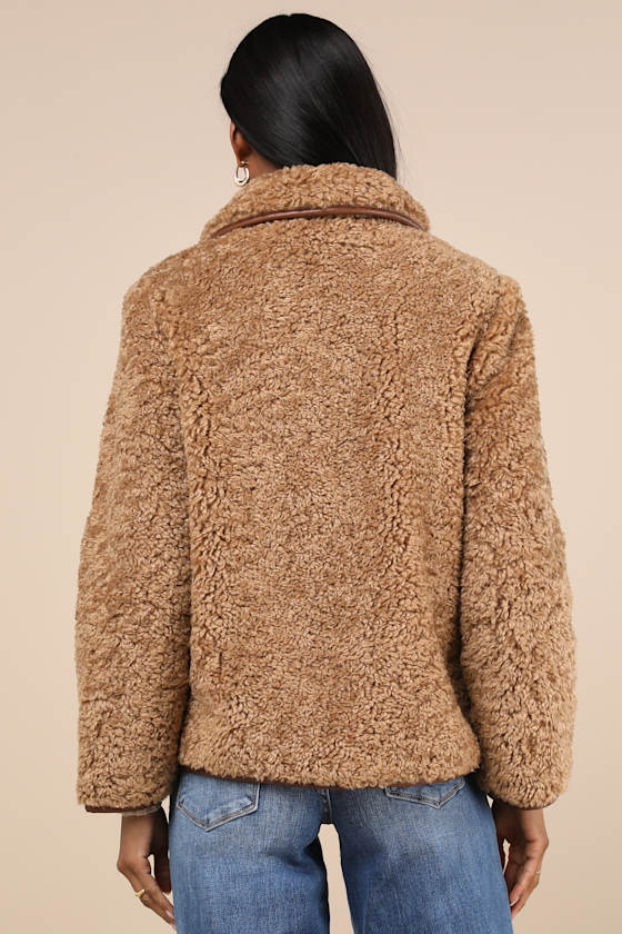 Shop Avec Les Filles Cuddly Cute Brown Teddy Coat