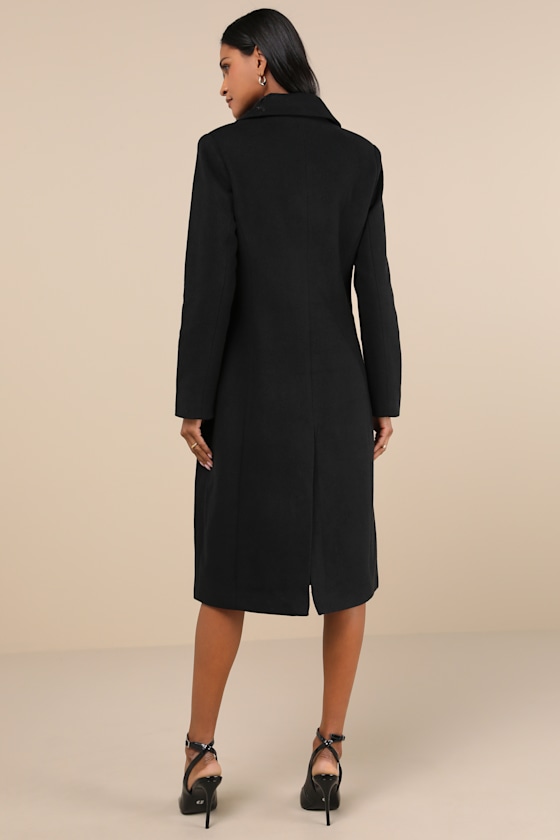 Avec Les Filles Sophisticated Weather Black Sequin Coat In Black