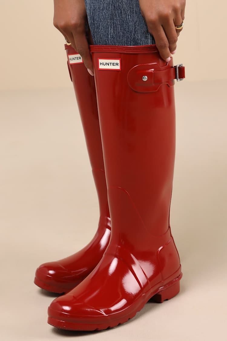 Original Tall Gloss Rain Shiny Hunter Wellies Hunter W Original Tall
