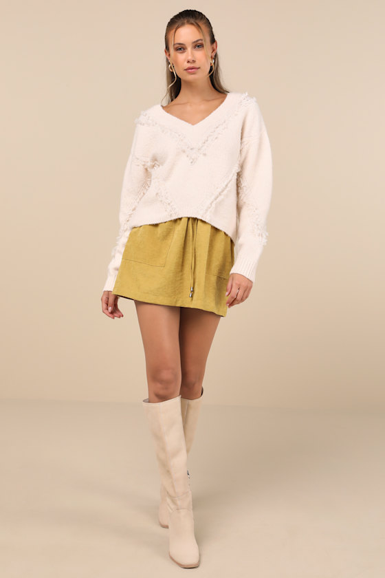 Lulus Convincing Charm Mustard Yellow Suede Mini Skirt In Mustard Yellow
