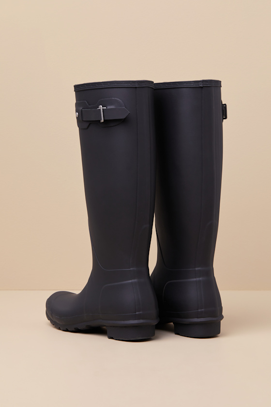 レインブーツ HUNTER WOMEN Original Tall Rain Boots Black WFT1000RMABLK Women's Original Tall Gloss Rain Boots - Hunter Boots