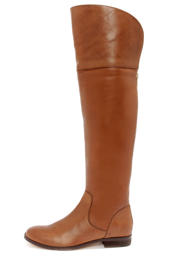 cognac leather boots