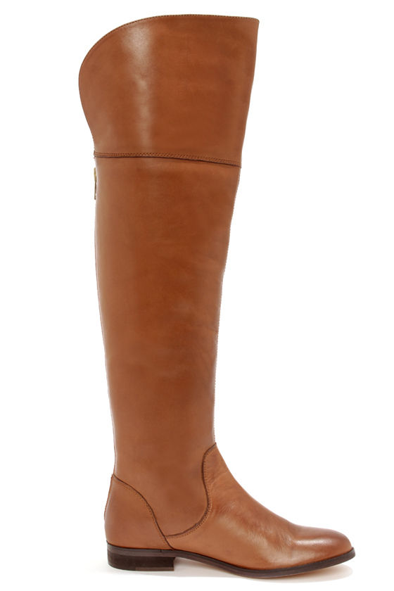 Cute Tan Boots - Leather Boots - Riding Boots - OTK - 166.00