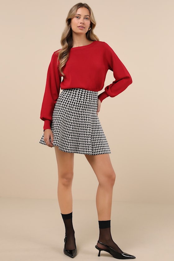 Lulus Perfect Coziness Red Long Sleeve Cropped Sweater Top In Red