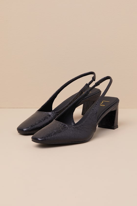 Lulus Ambrea Black Slingback Pumps In Black