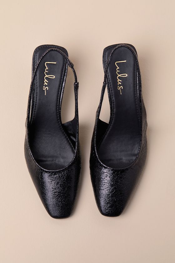 Lulus Ambrea Black Slingback Pumps In Black
