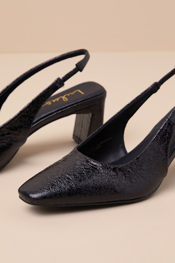 Lulus Ambrea Black Slingback Pumps In Black