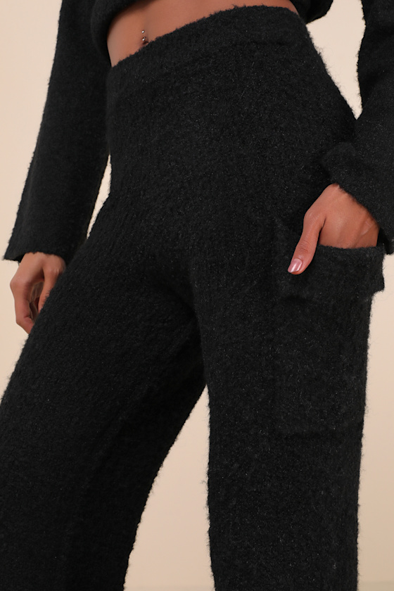 Signature Sunday Black Knit Sweater Pants - thumbnail 4