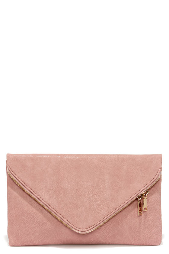 Cute Blush Pink Clutch Envelope Clutch Vegan Leather Purse 31.00