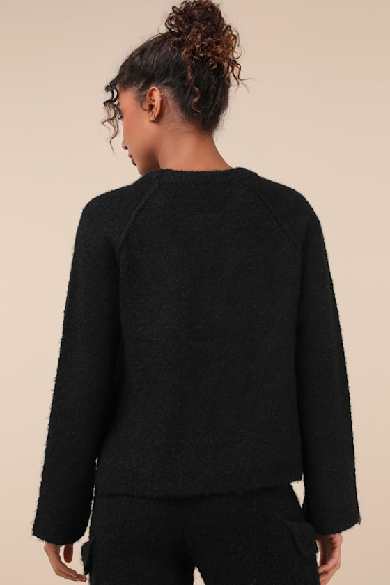 Signature Sunday Black Raglan Sleeve Pullover Sweater 8