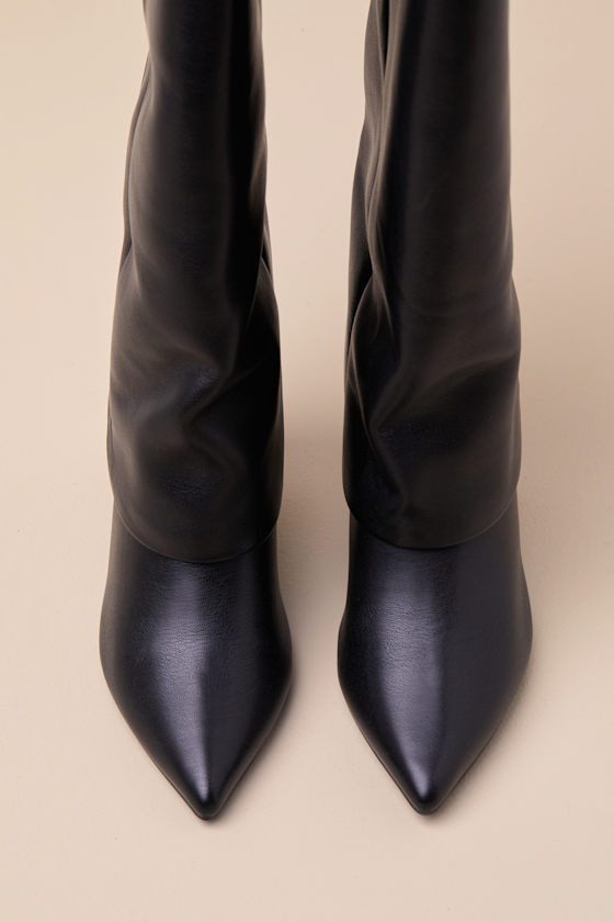 Chinese Laundry Fave Black Fold-over Knee-high Boots In Black