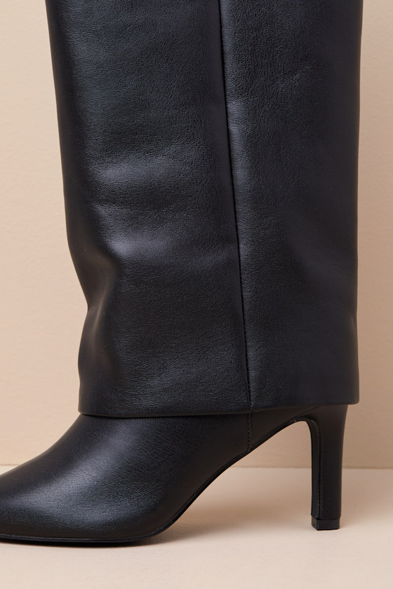 Chinese Laundry Fave Black Fold-over Knee-high Boots In Black