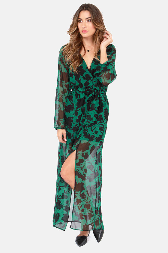 long green floral dress