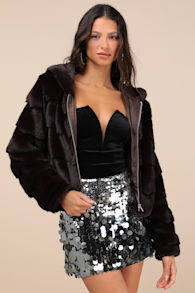 Notorious Radiance Gunmetal Sequin High Rise Mini Skirt 6