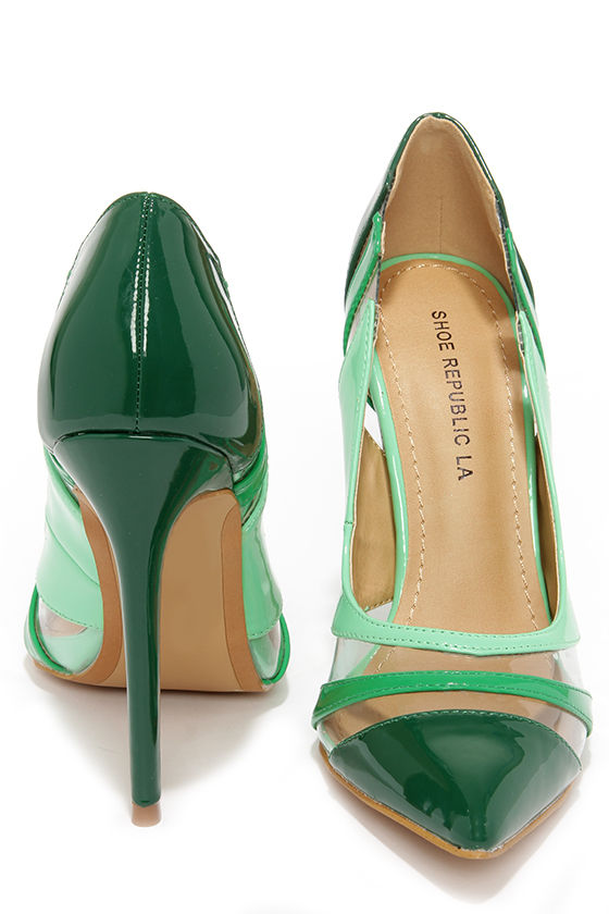 Sexy Green Pumps Lucite Pumps Pointed Pumps 34.00 Lulus