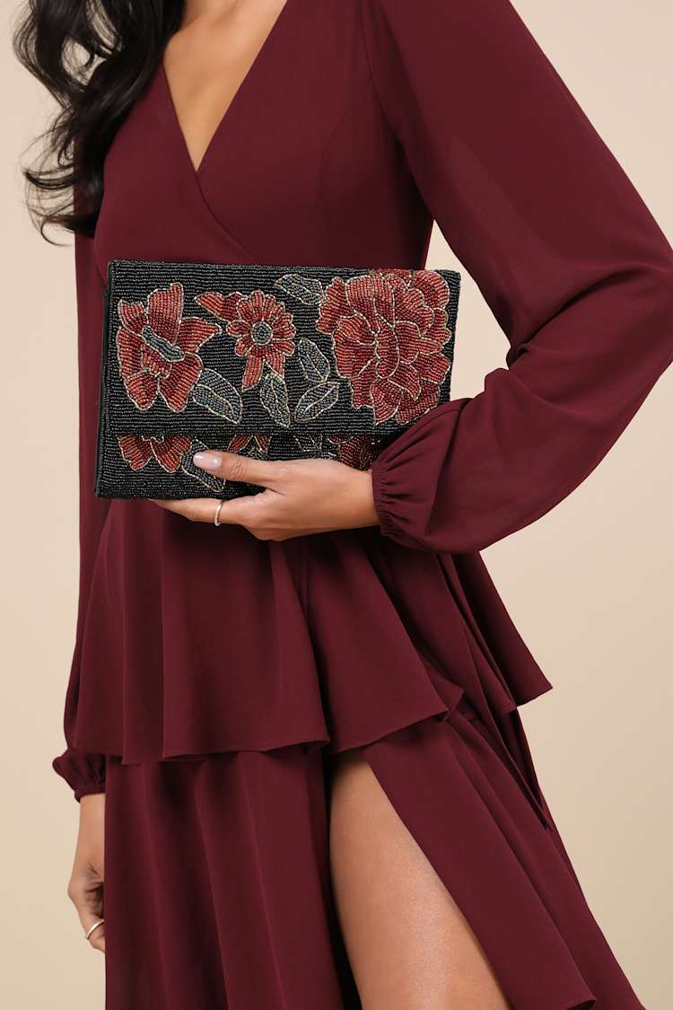 me and em burgundy dress All For Love Maxi Dress main image 1