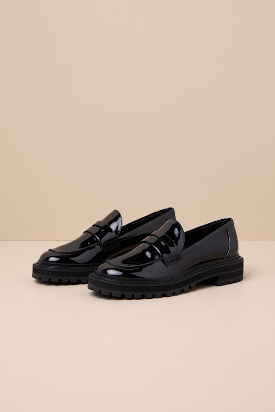 Prescia Loafer: Black Soft Patent PU 2