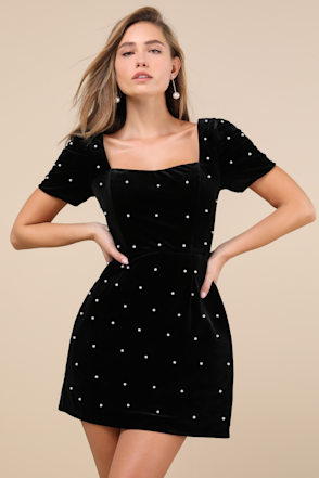 juliet velvet mini dress - black product info and reviews Vestido Mini de Terciopelo Juliet - Negro