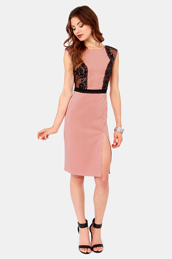 Blush Pink Sequin Twisted Cut Out Maxi Dress