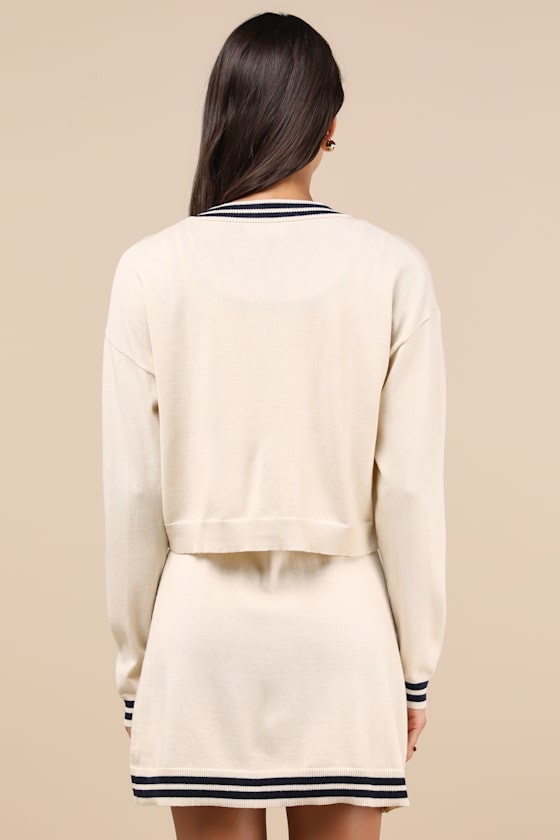 Beige Knit Dress Set - Sweater Mini Dress - Dress & Cardigan Beige Knit Dress Set - Sweater Mini Dress - Dress & Cardigan
