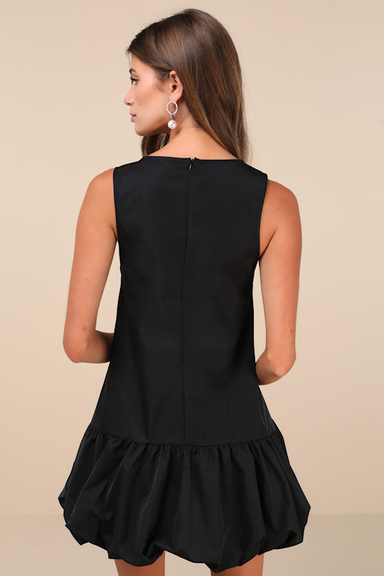 Tamilo Black Sleeveless Bubble-Hem Mini Dress 2