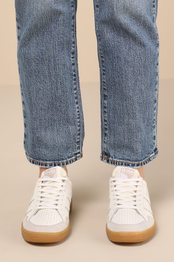 Eagle '86 Off White and Light Caramel Suede Leather Sneakers 5