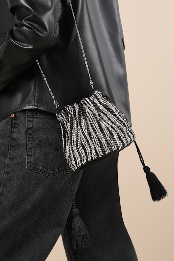 Mini Bucket Bag Black Silver