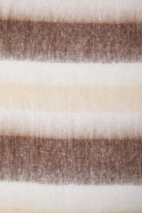 Ivory Striped Blanket Scarf - Oversized Scarf - Brushed Scarf - Image 5