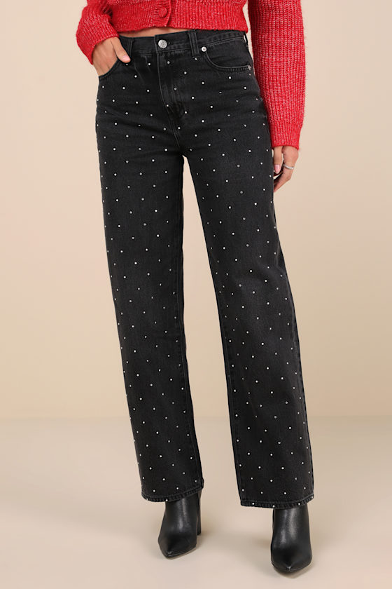 DAZE DENIM 1999 WASHED BLACK SLOUCHY HIGH-RISE JEANS